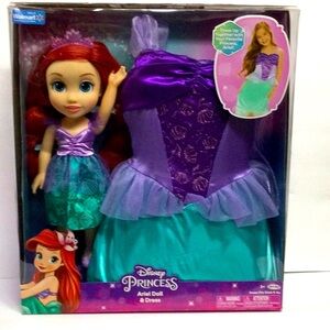 Disney Ariel Doll & Child Size Dress Giftset NEW